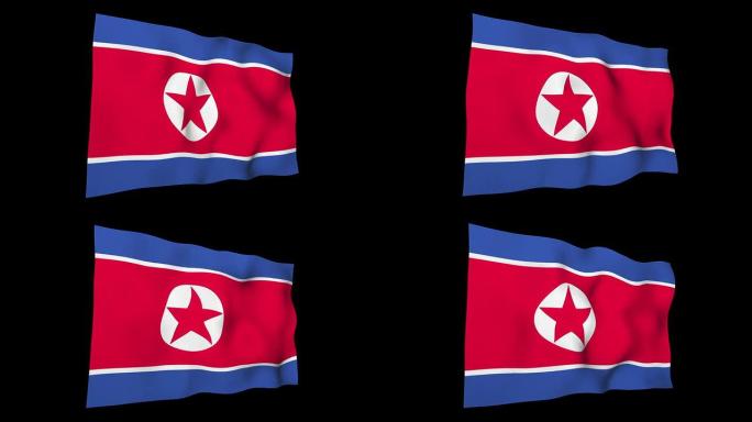 朝鲜旗帜飞扬通道三维动画