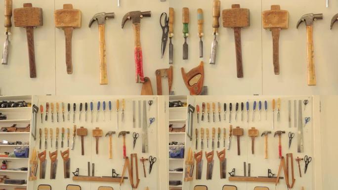 车间工具墙工具墙摆放整齐的工具