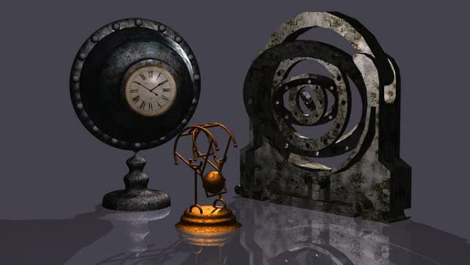 时钟回溯机3D计时器三维动画各种时钟