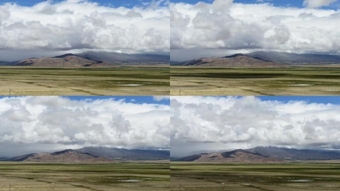 西藏喜马拉雅山脉的移动云和景观