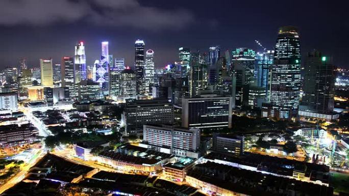 新加坡夜间的天际线