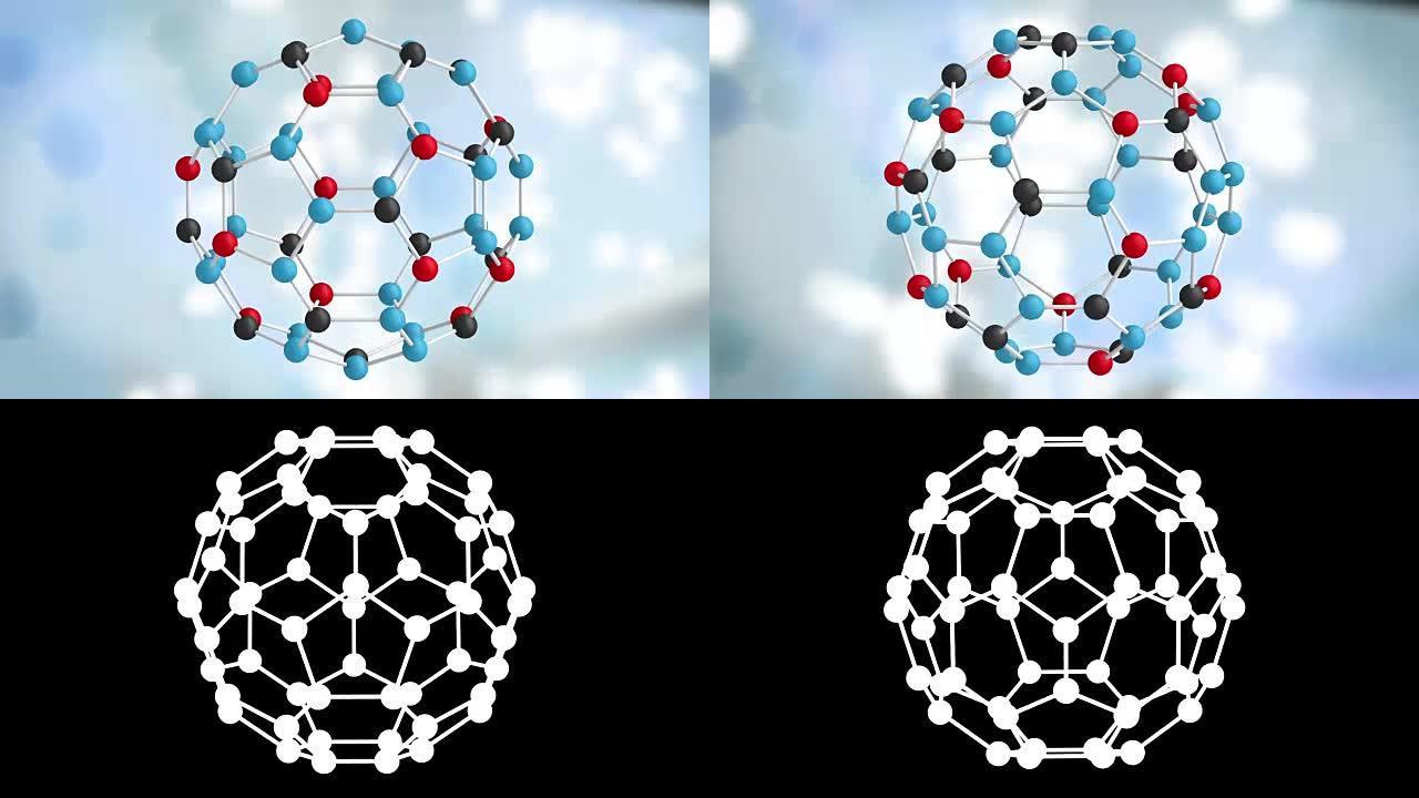 HD: 分子模型结构360度旋转，可循环。