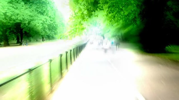慢跑在腐烂的道路旁，海德公园-明亮、高度浓缩的现实（循环）
