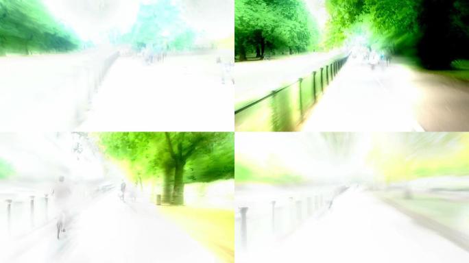 慢跑在腐烂的道路旁，海德公园-明亮、高度浓缩的现实（循环）