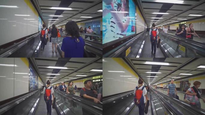 香港旅客人群地铁站