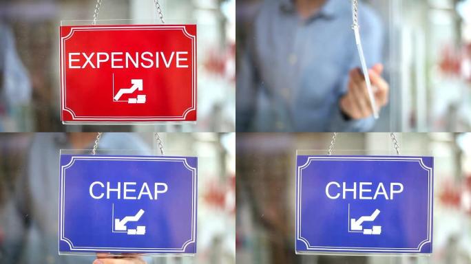昂贵-便宜的标志