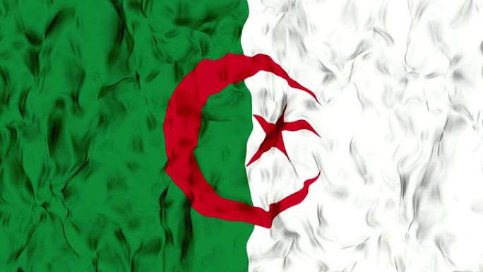 慢镜头中挥舞阿尔及利亚国旗。