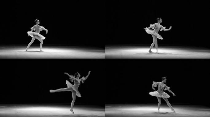 古典芭蕾艺术黑白默片天鹅湖小天鹅