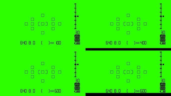 真实照片相机效果镜头取景框绿幕背景绿幕抠