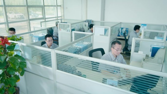 企业办公室科工国企科研团队格子间设计环境