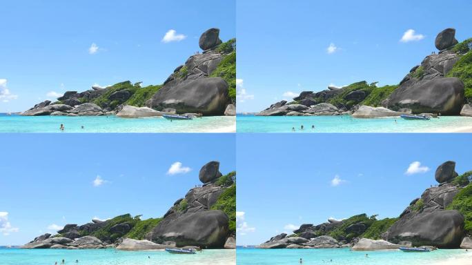 泰国普吉岛安达曼海的Similan岩石和热带海滩