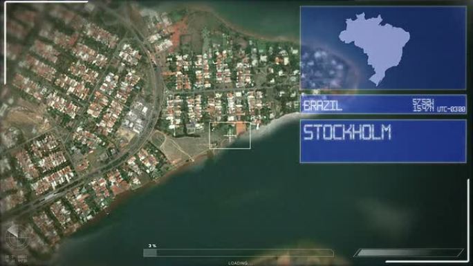 巴西利亚的未来主义卫星图像视图