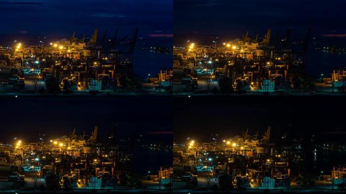 4k延时: 集装箱货运船