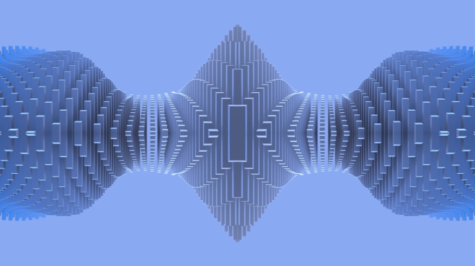 【4K时尚背景】蓝色立体波浪矩阵科技空间
