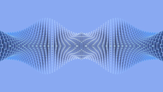 【4K时尚背景】蓝色立体波浪矩阵科技空间
