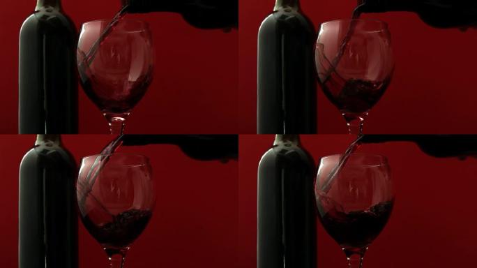 Wine powing into wine glass