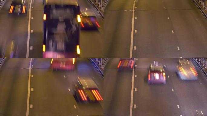 北京城市道路夜间交通繁忙。4k