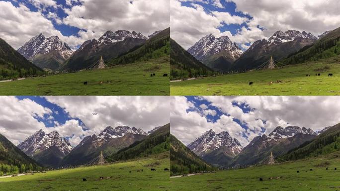 雪山时间流逝延时美景风景