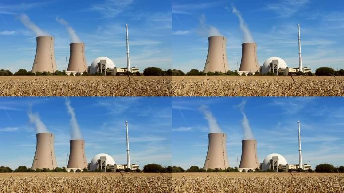 核电站和麦田-时间推移