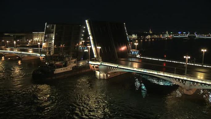 圣彼得堡大桥外国建筑航拍素材