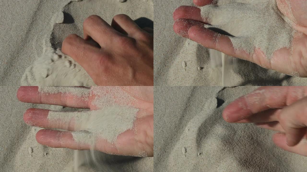 沙子用完了——特写