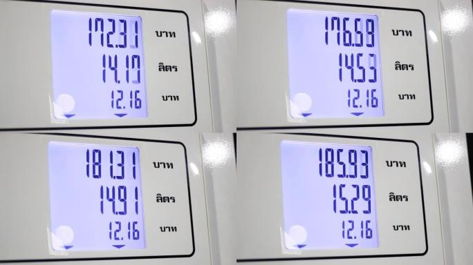 气泵数字显示加油站