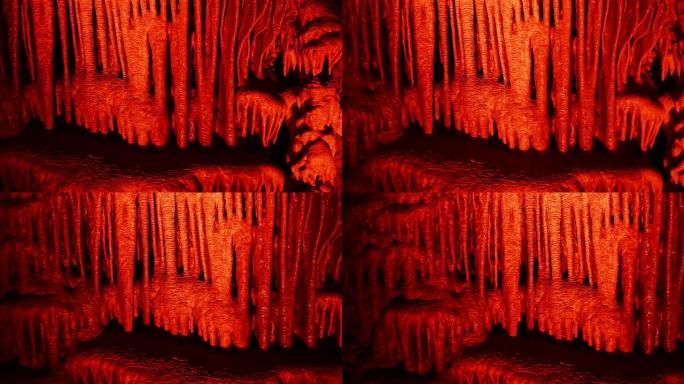 神秘的红色钟乳石洞穴