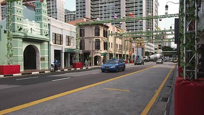新加坡的道路干净整洁的街道城市传统与现代