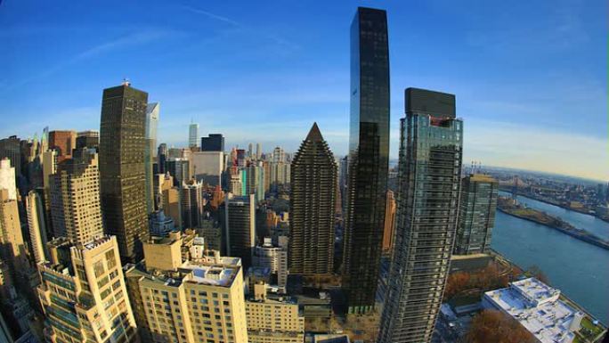 纽约市天际线：东河和曼哈顿上城区