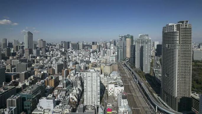 高清：延时俯视摩天大楼日本东京