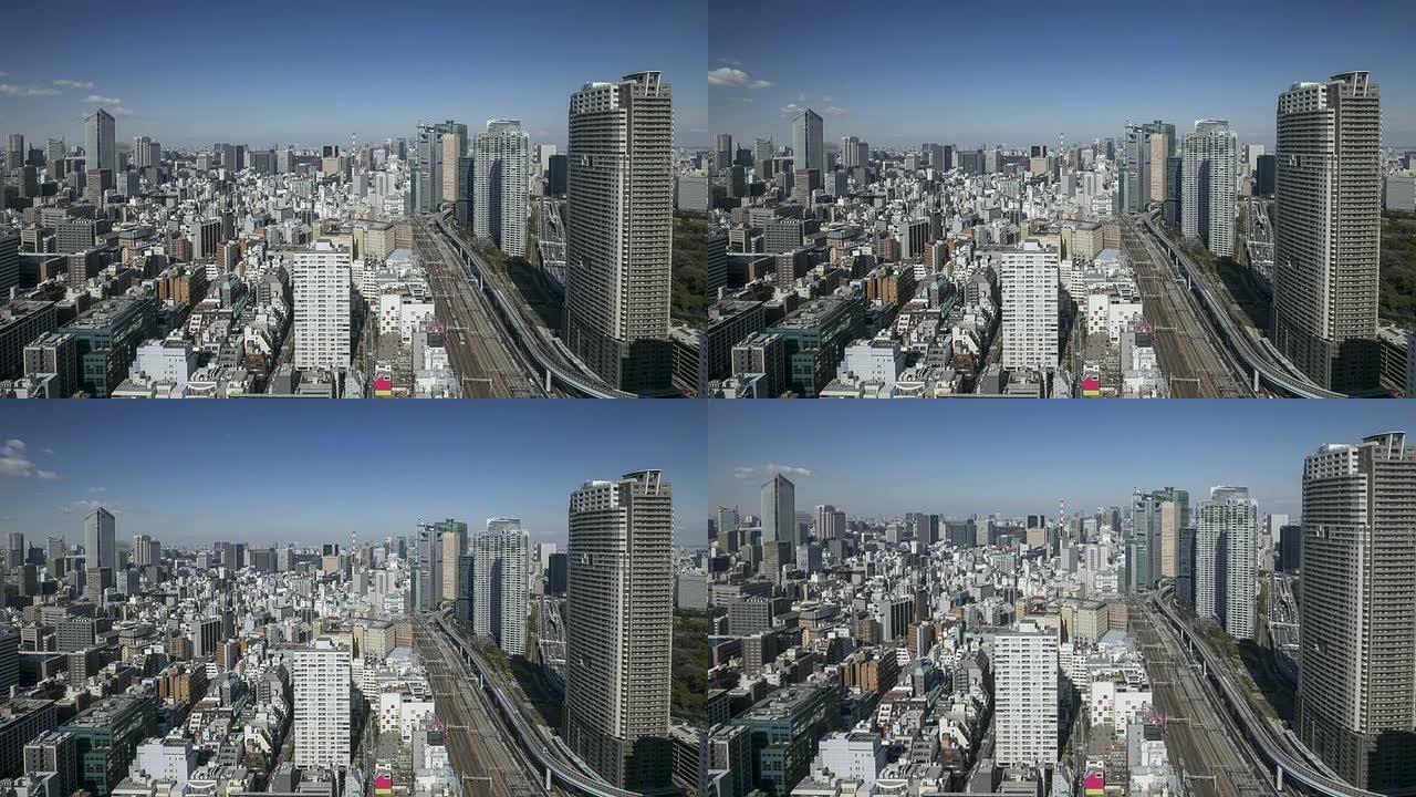 高清：延时俯视摩天大楼日本东京