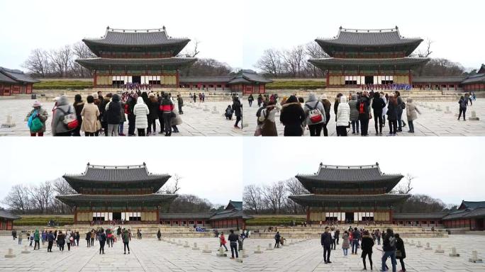 时间流逝-韩国昌德宫拥挤的人们