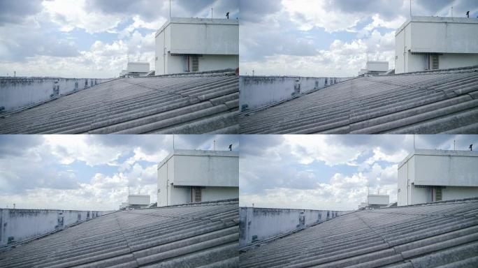 旧屋顶幻灯片拍摄。