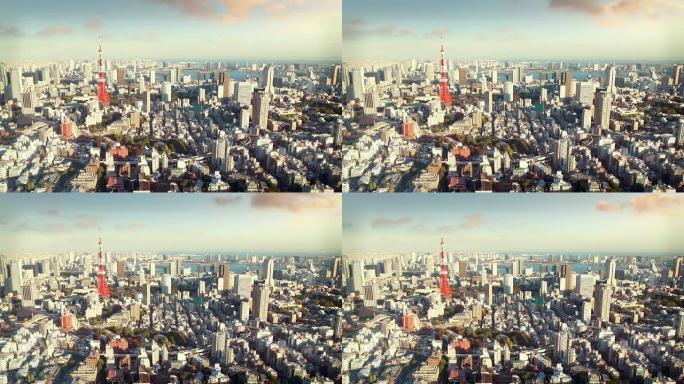 东京天际线日本城市宣传日本大景航拍城市中