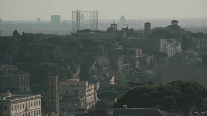 4k罗马煤气表的城市景观