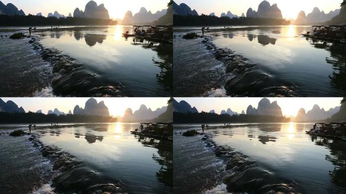 桂林山水山水如画休闲度假溪水