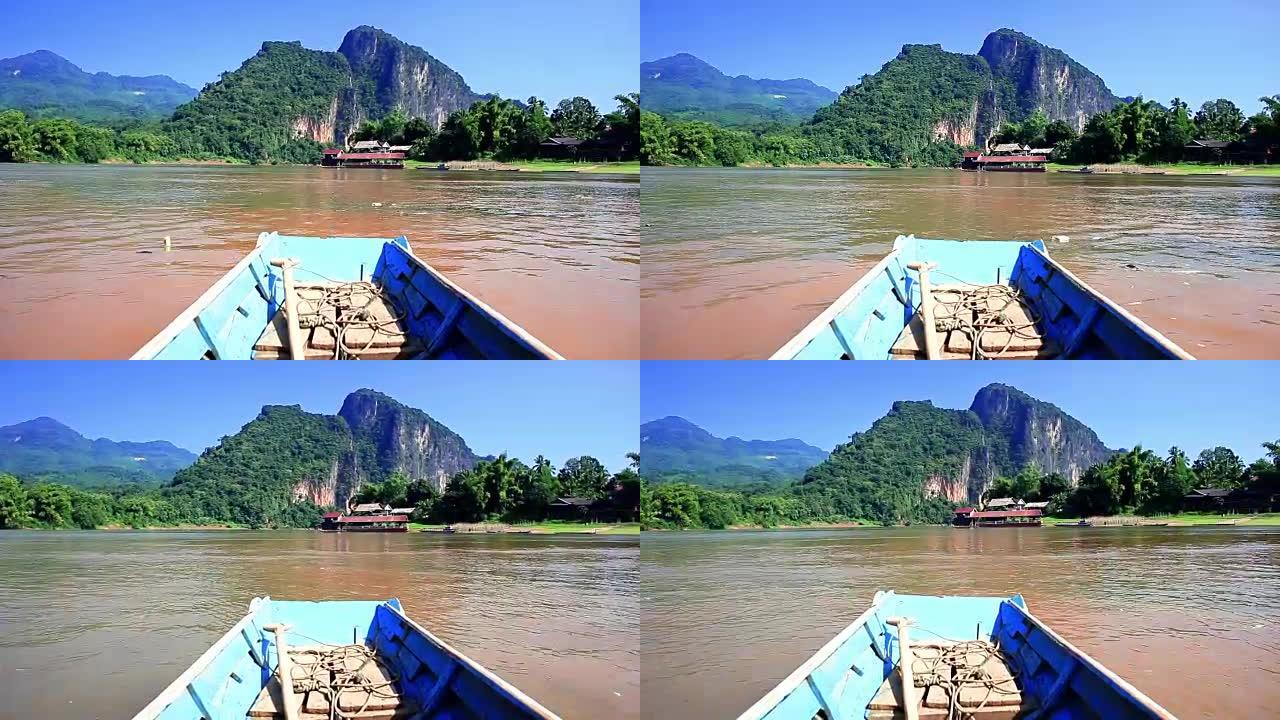 老挝的乘船旅行国家地区渔业渔民渔船划船