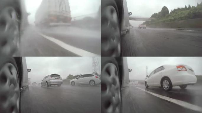 汽车在雨天行驶-4K-