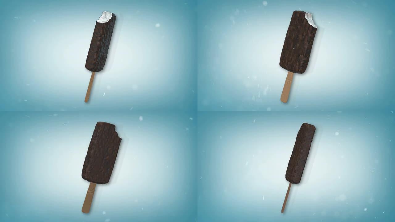 巧克力冰淇淋棒3d三维动画特效素材广告片