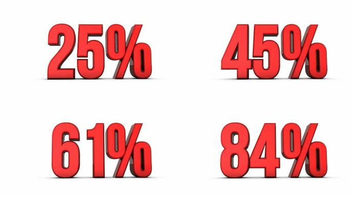 红色增加百分比0%-100%