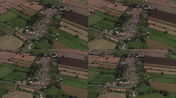 阿普尔顿-勒-摩尔人，中世纪村庄布局-鸟瞰图-英格兰，北约克郡，瑞达勒区，英国