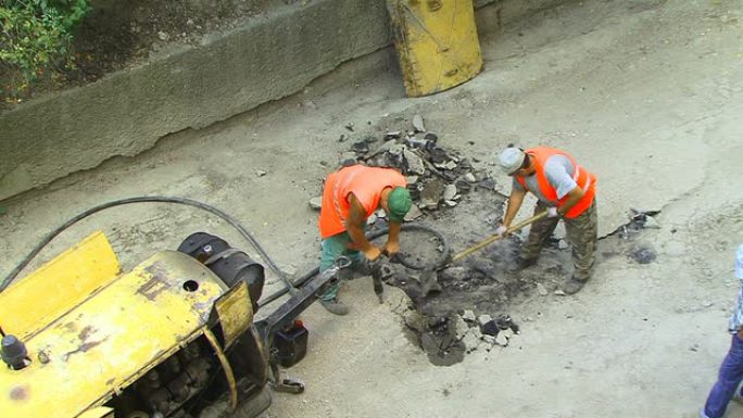 道路工人道路工人施工地