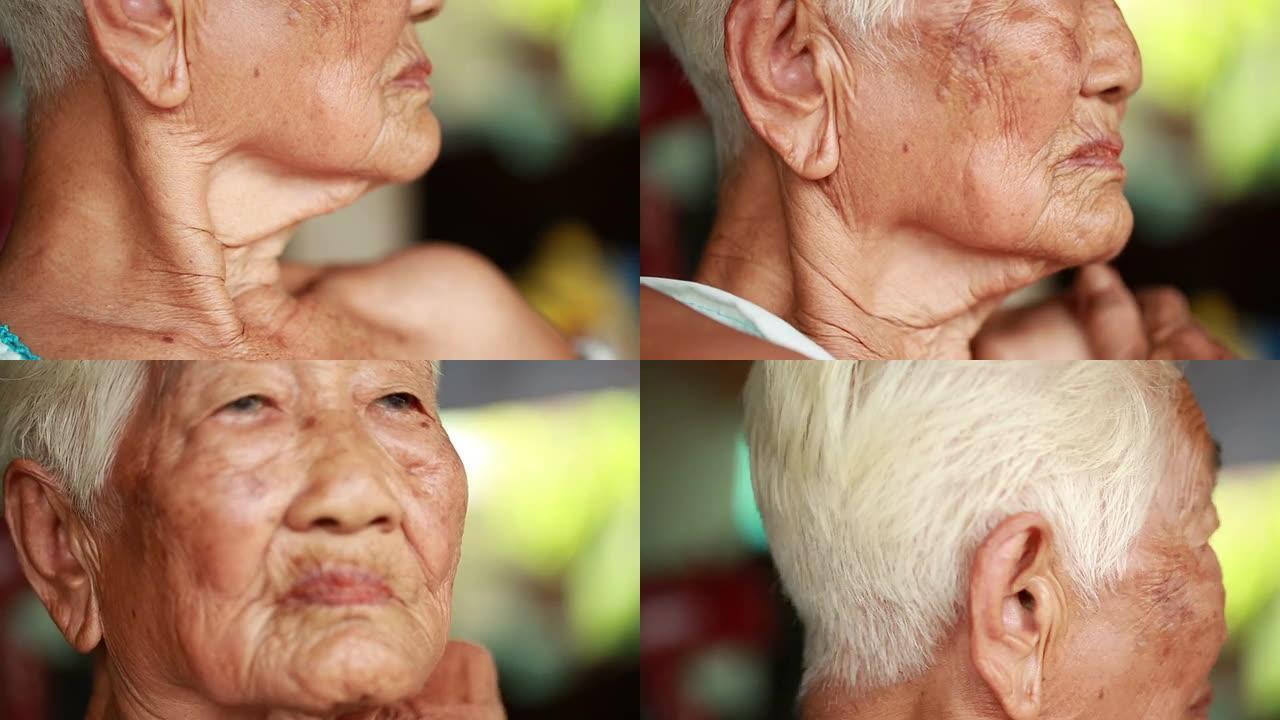 亚洲高级女性老人沧桑岁月