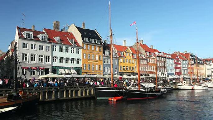 新港-哥本哈根空镜外国城镇国外都市