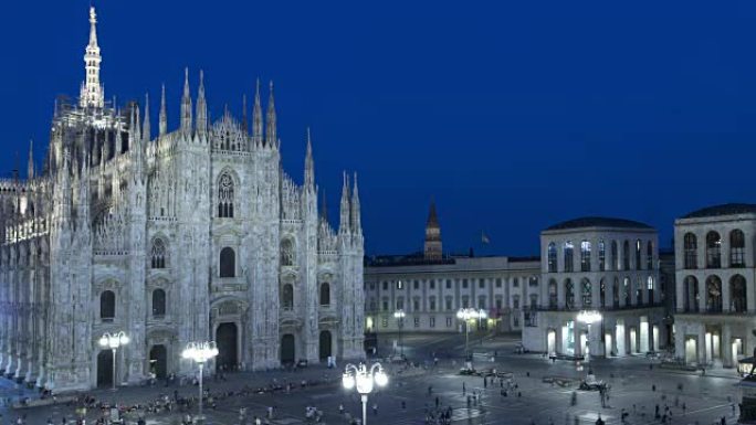 意大利米兰的Duomo照明时间流逝