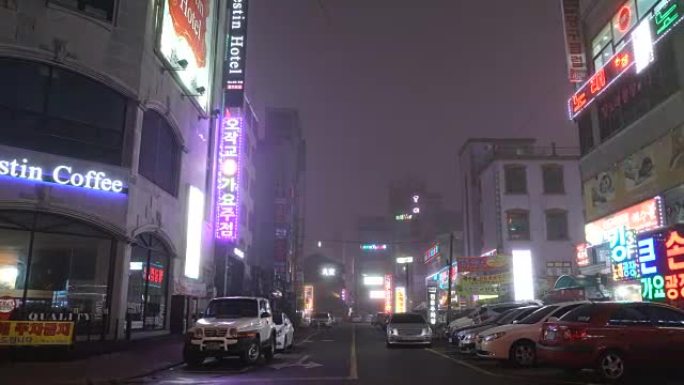 Timemapse-西合寺市在夜间,韩国