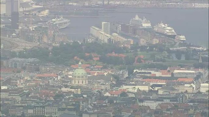 哥本哈根-大理石教堂-鸟瞰图-首都区，哥本哈根，丹麦