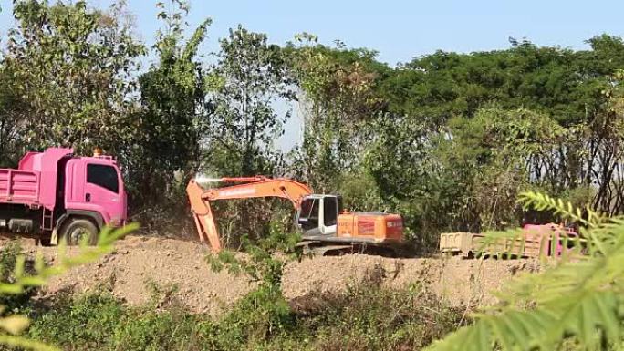 建筑工地上的车辆建筑工地车辆挖土机