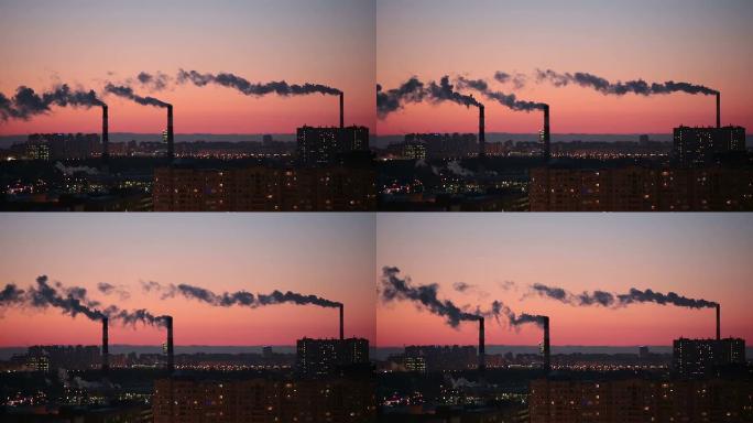 城市烟囱污染废气排放石化油化工火电