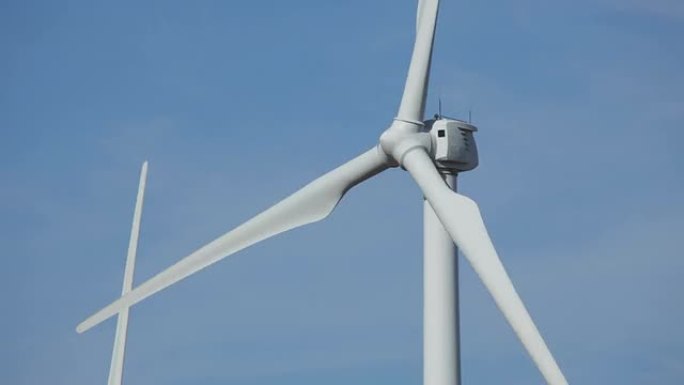 高清视频特写风力涡轮机对Olney Texas